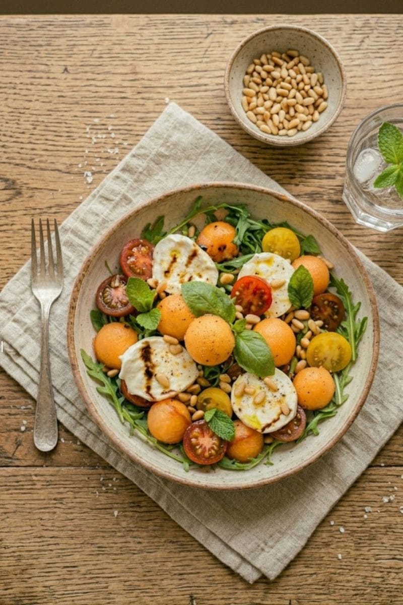 Salade de melon et mozzarella Salade de melon et mozzarella