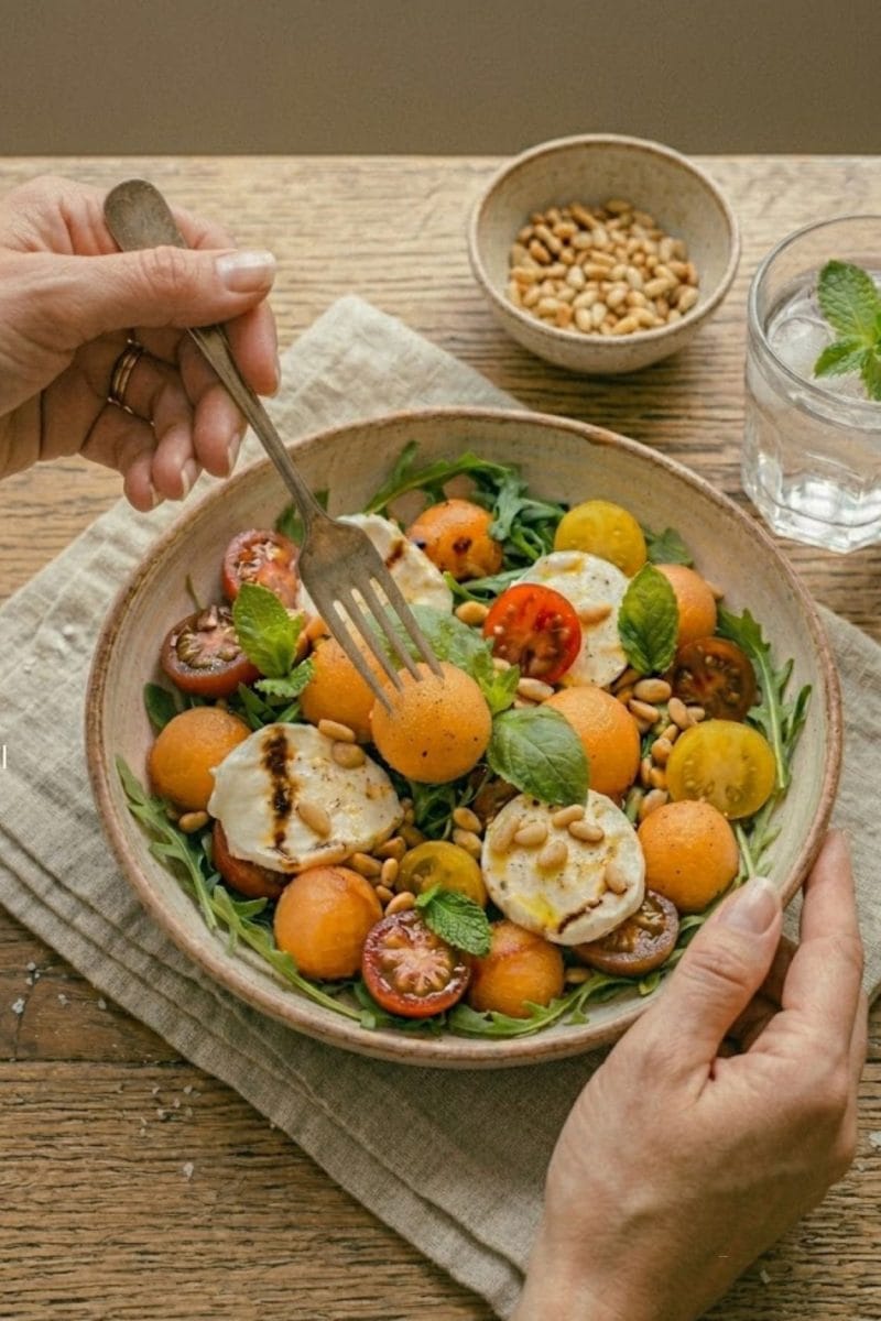 Salade de melon et mozzarella Salade de melon et mozzarella