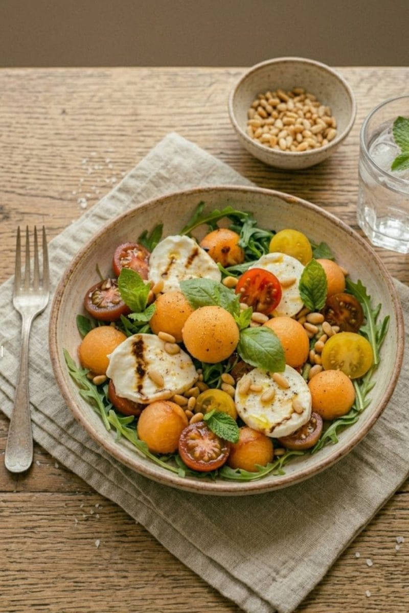 Salade de melon et mozzarella Salade de melon et mozzarella