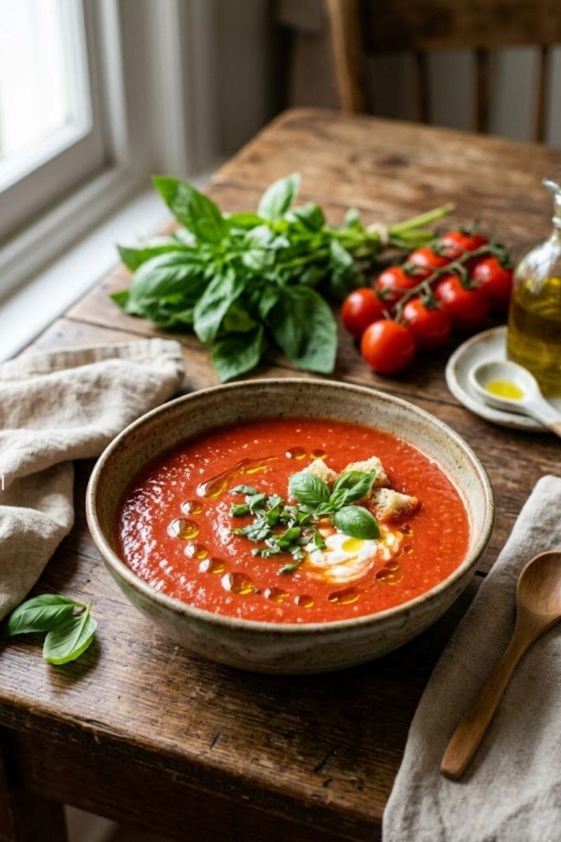 gaspacho de tomates au basilic