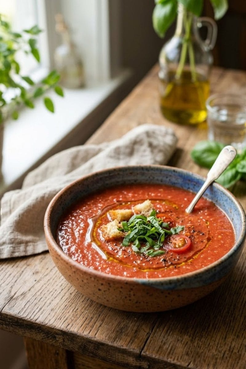 gaspacho de tomates au basilic