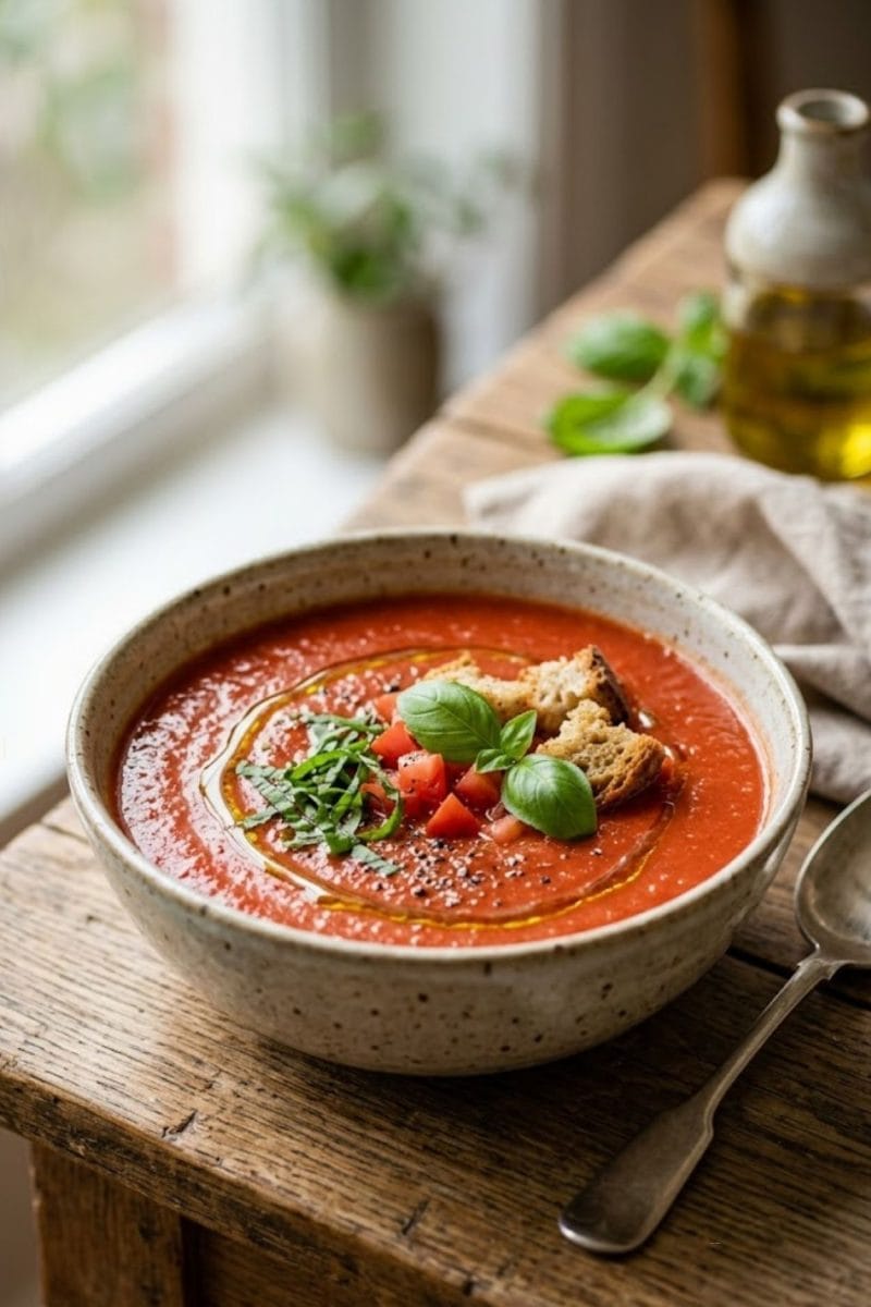 gaspacho de tomates au basilic