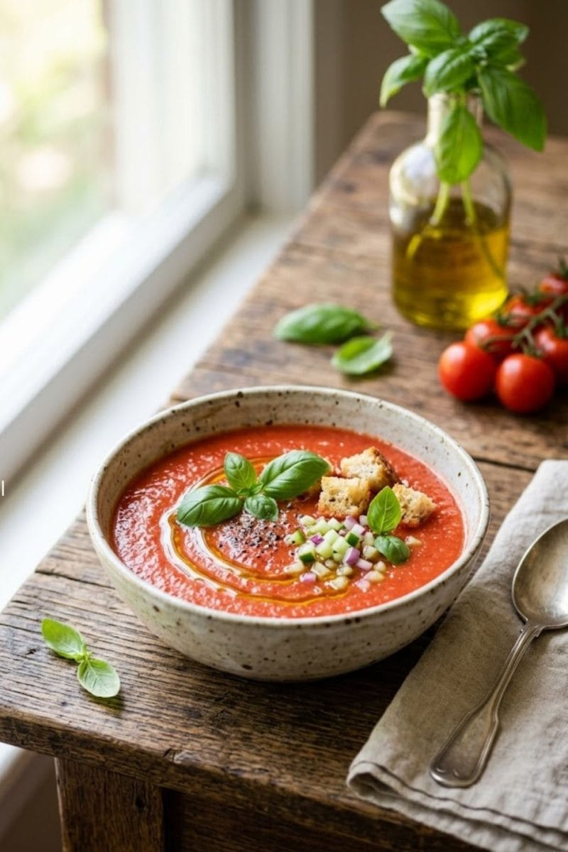 gaspacho de tomates au basilic