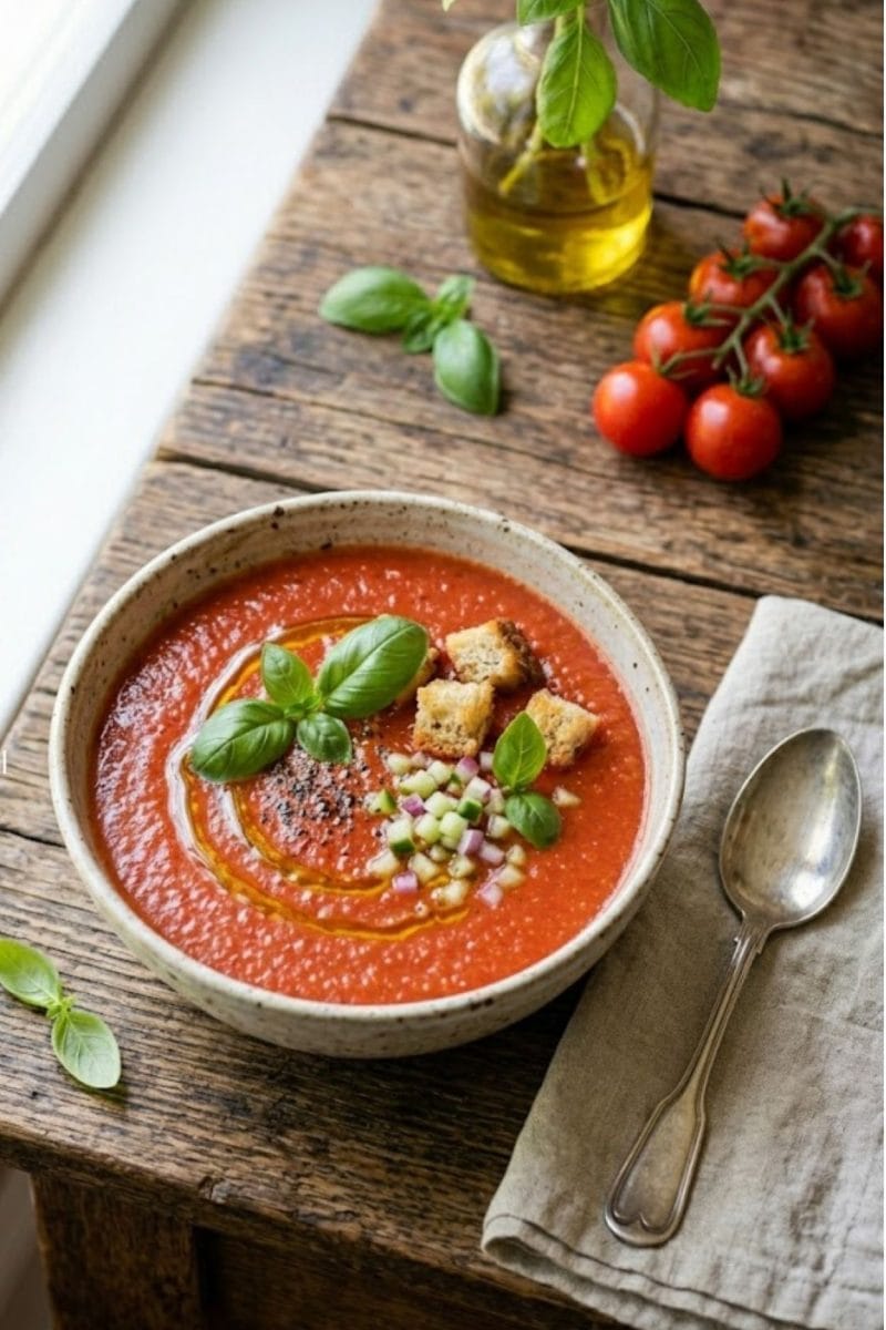 gaspacho de tomates au basilic
