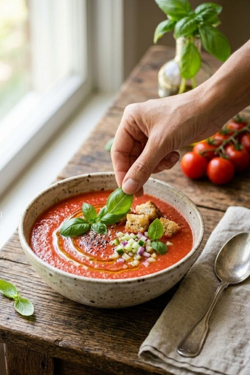 gaspacho de tomates au basilic