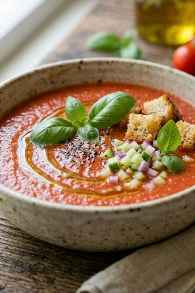 gaspacho de tomates au basilic