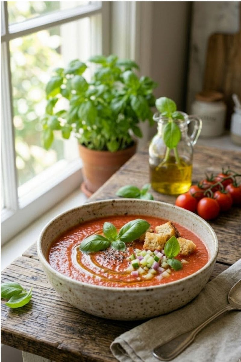 gaspacho de tomates au basilic