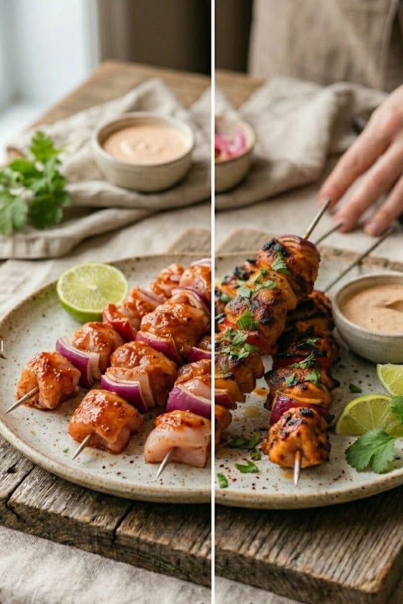 Brochettes de poulet marinées au piment chipotle