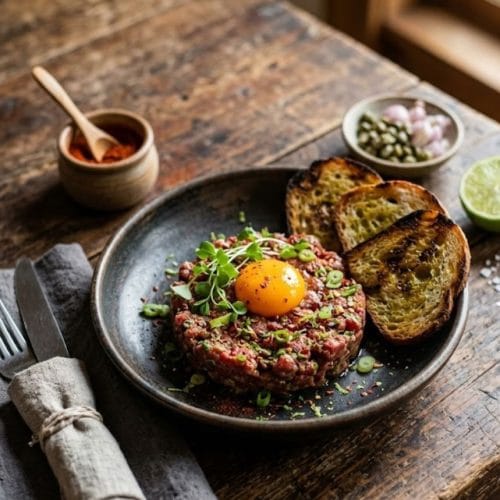 Tartare de boeuf aux épices