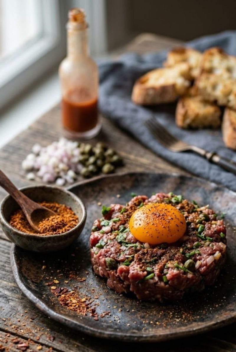 Tartare de boeuf aux épices cajun Tartare de boeuf aux épices