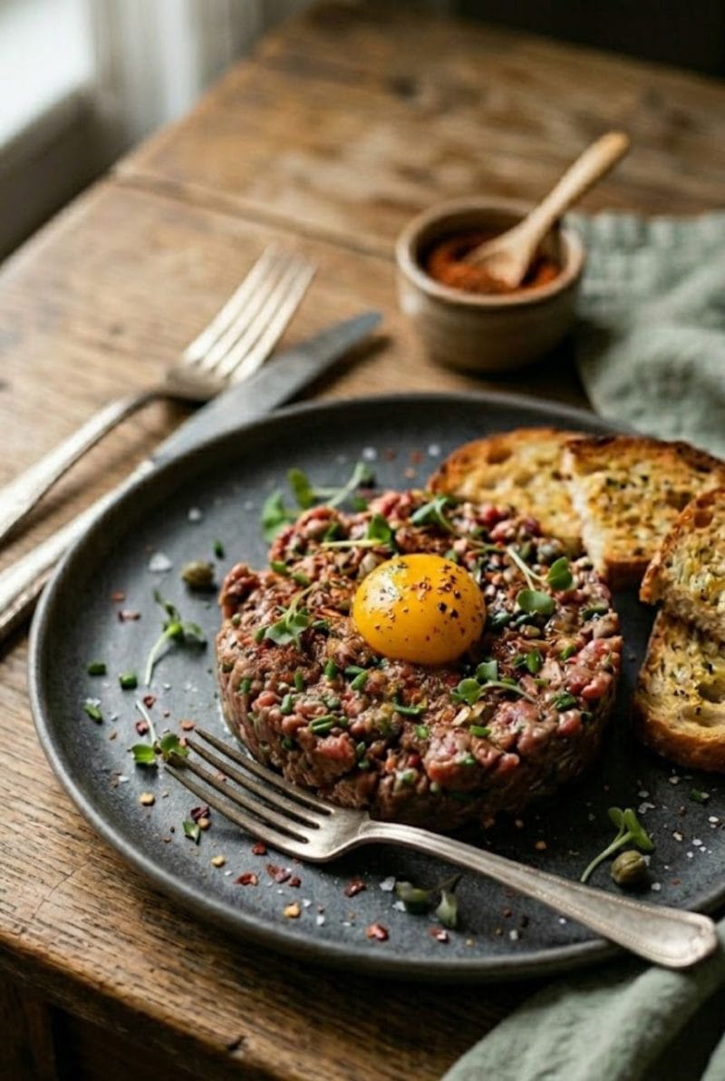 Tartare de boeuf aux épices cajun Tartare de boeuf aux épices