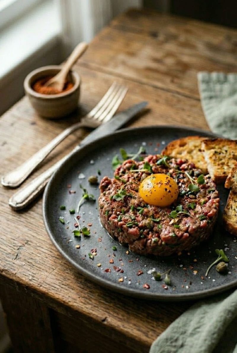 Tartare de boeuf aux épices cajun Tartare de boeuf aux épices