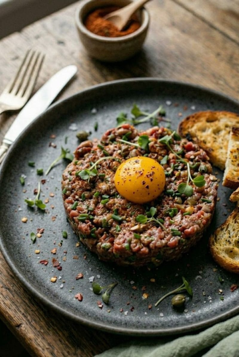 Tartare de boeuf aux épices cajun Tartare de boeuf aux épices