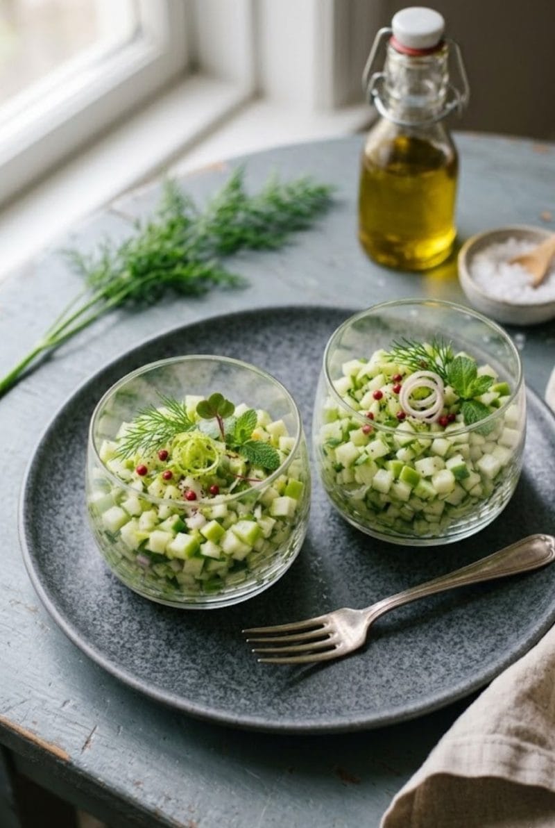 Tartare de concombre et pomme granny Tartare de concombre et pomme granny