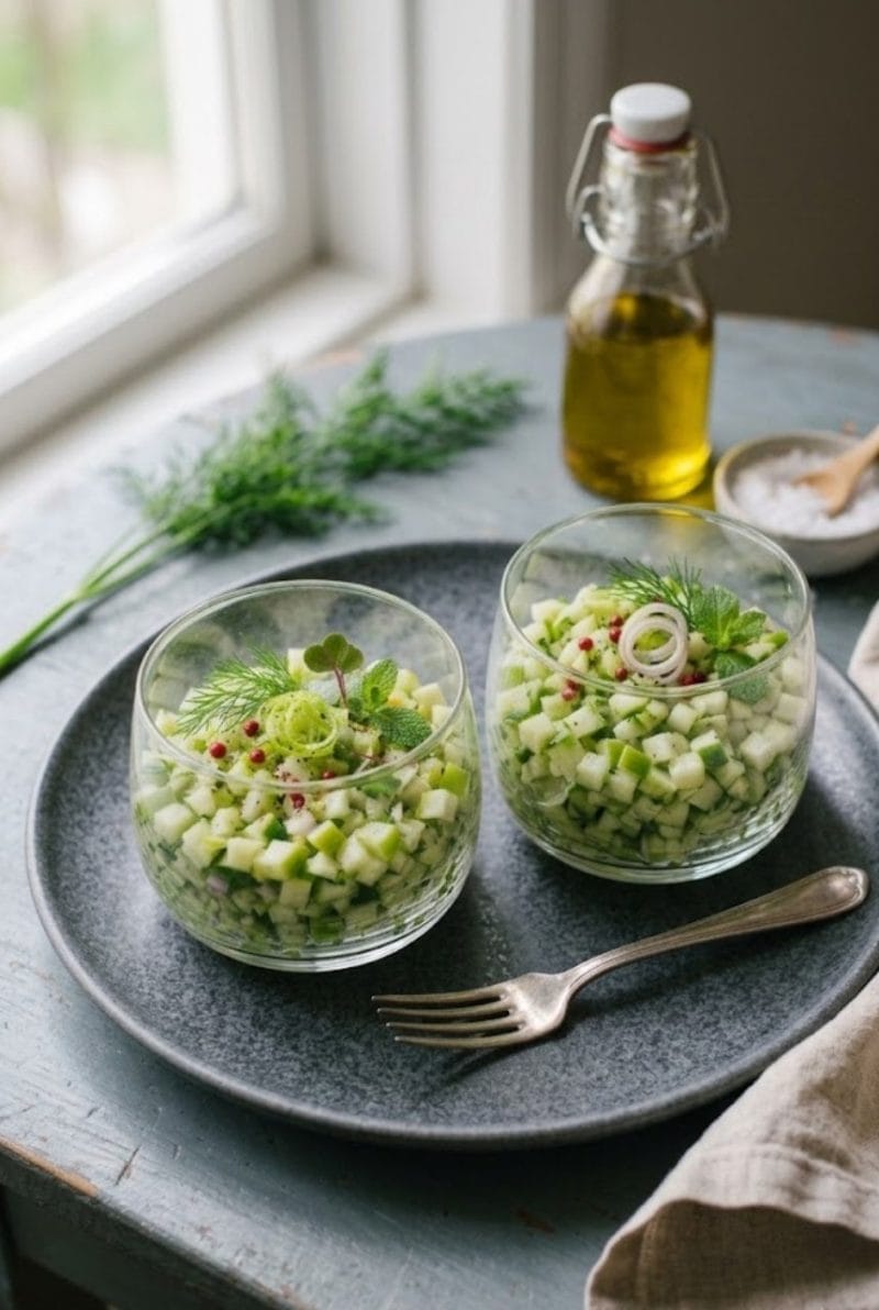Tartare de concombre et pomme granny Tartare de concombre et pomme granny