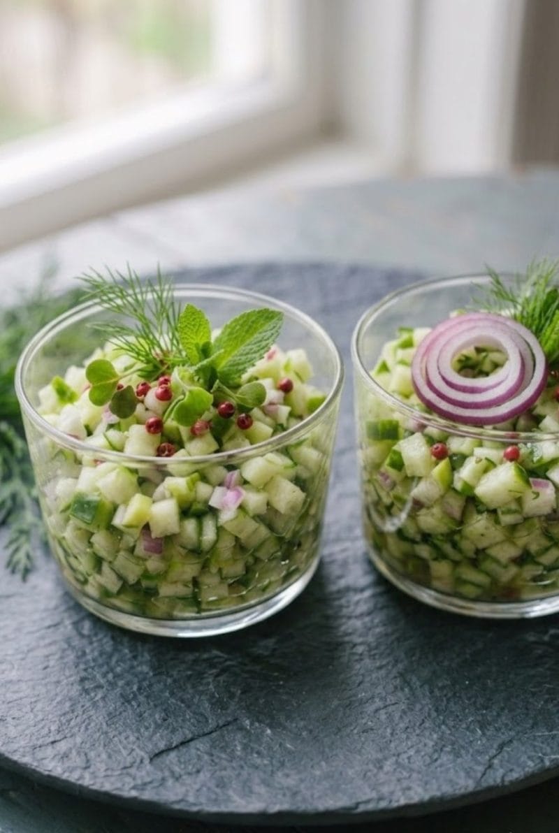 Tartare de concombre et pomme granny Tartare de concombre et pomme granny