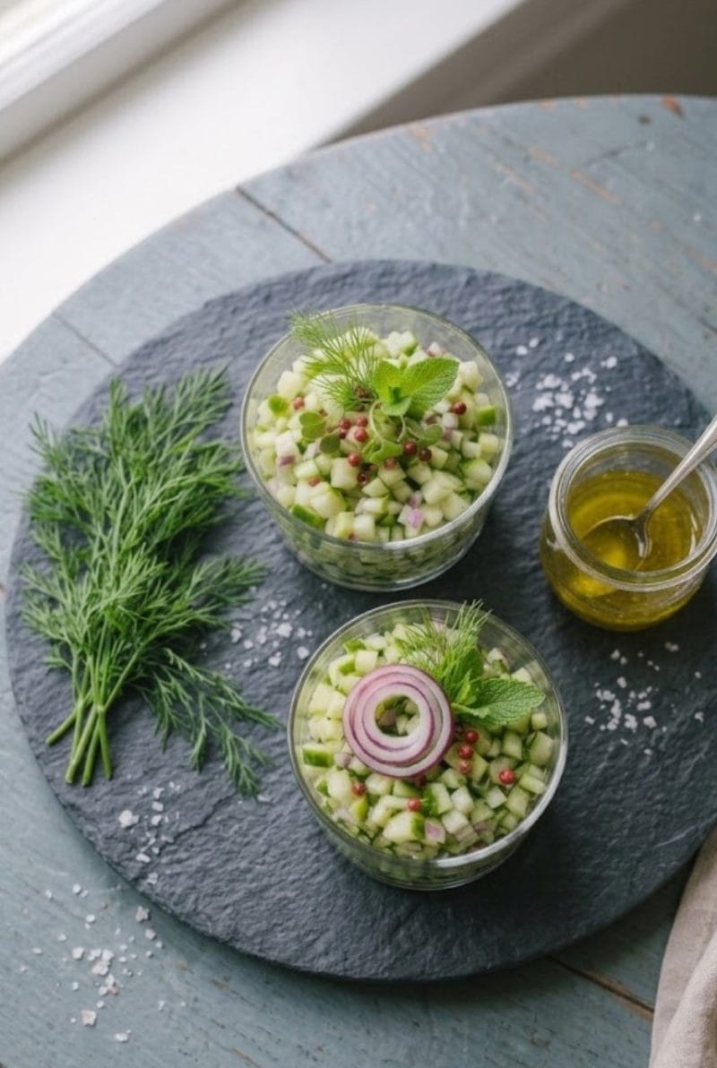 Tartare de concombre et pomme granny Tartare de concombre et pomme granny