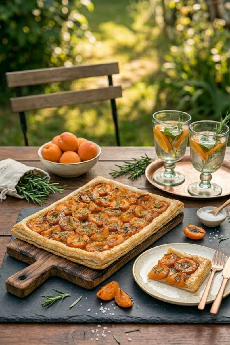 Tarte fine aux abricots et romarin Tarte fine aux abricots et romarin