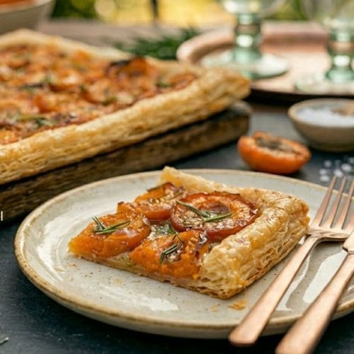 Tarte fine aux abricots et romarin