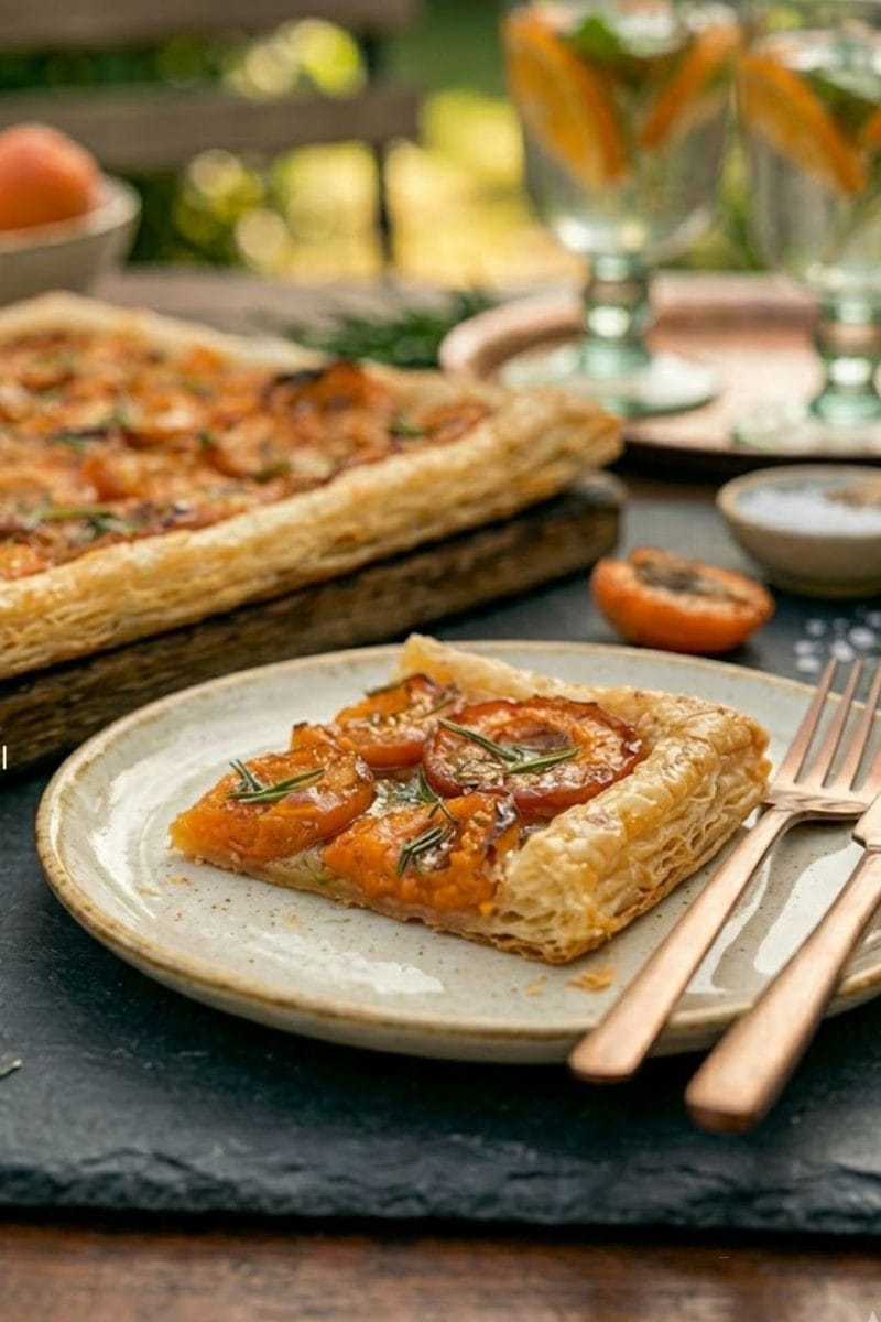 Tarte fine aux abricots et romarin Tarte fine aux abricots et romarin