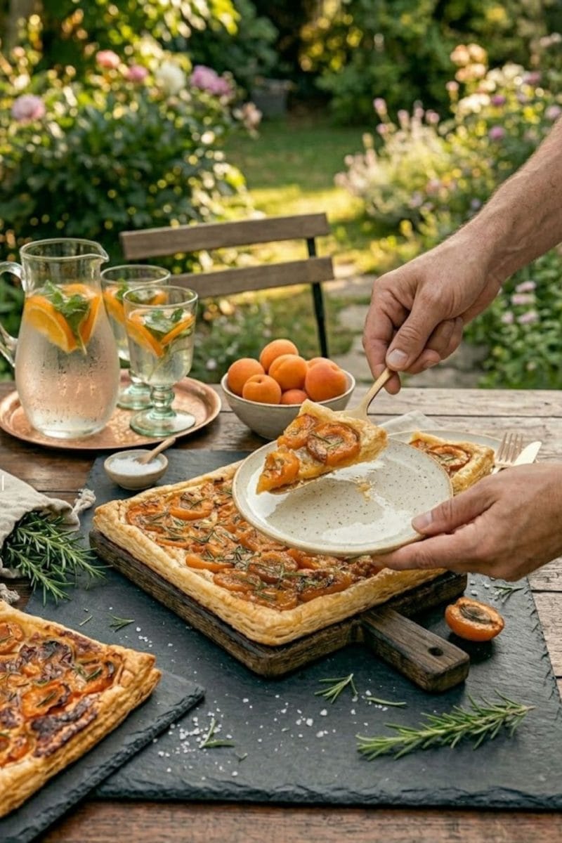 Tarte fine aux abricots et romarin Tarte fine aux abricots et romarin