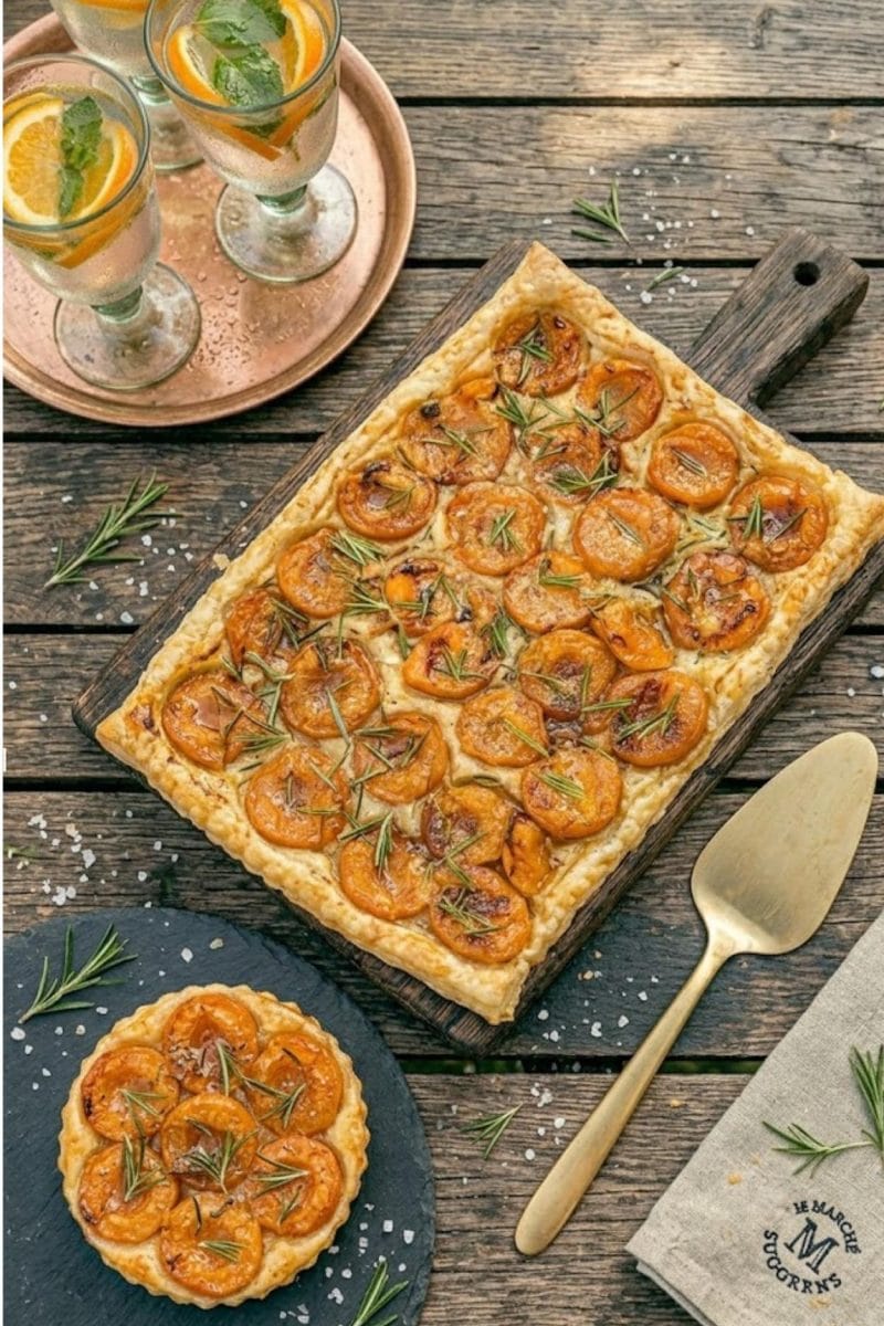 Tarte fine aux abricots et romarin Tarte fine aux abricots et romarin