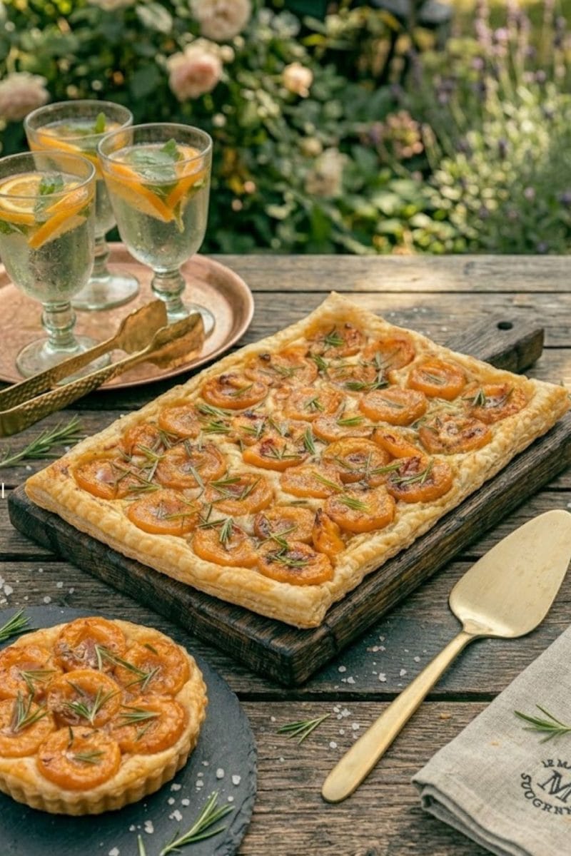 Tarte fine aux abricots et romarin