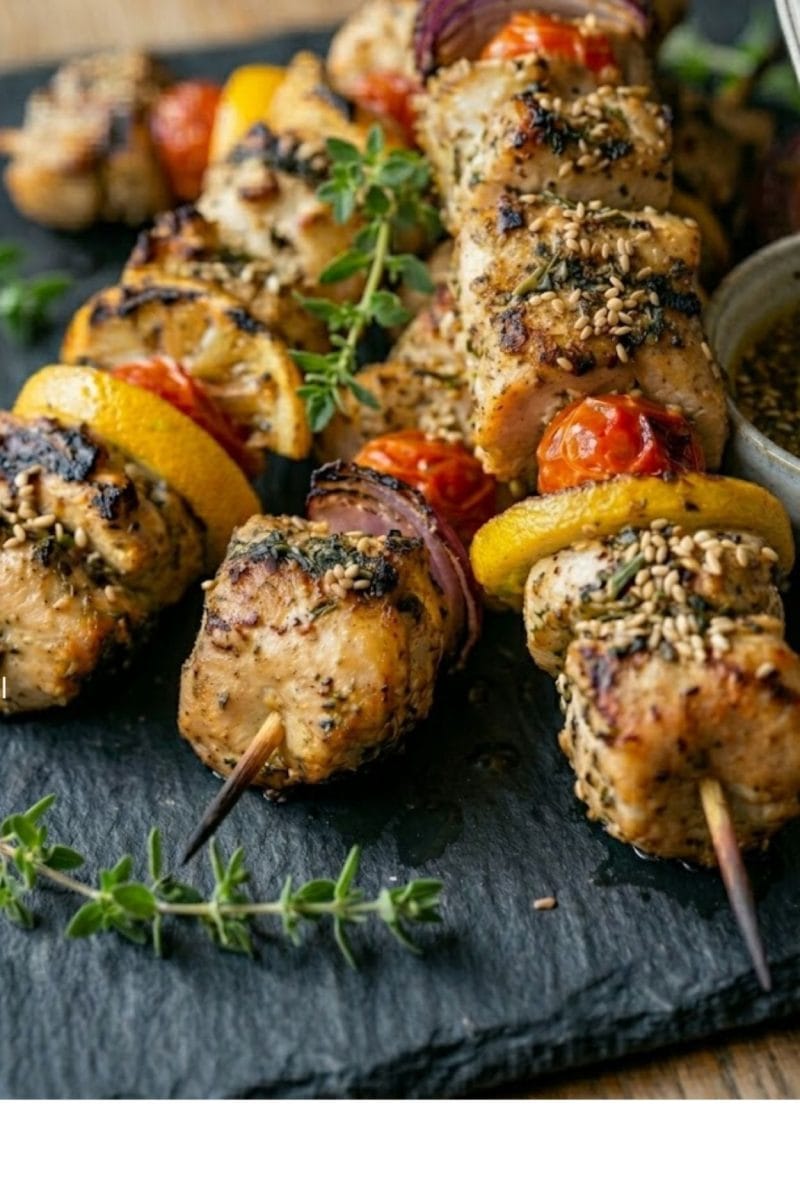 brochettes de poulet au zaatar et citron brochettes de poulet au zaatar et citron