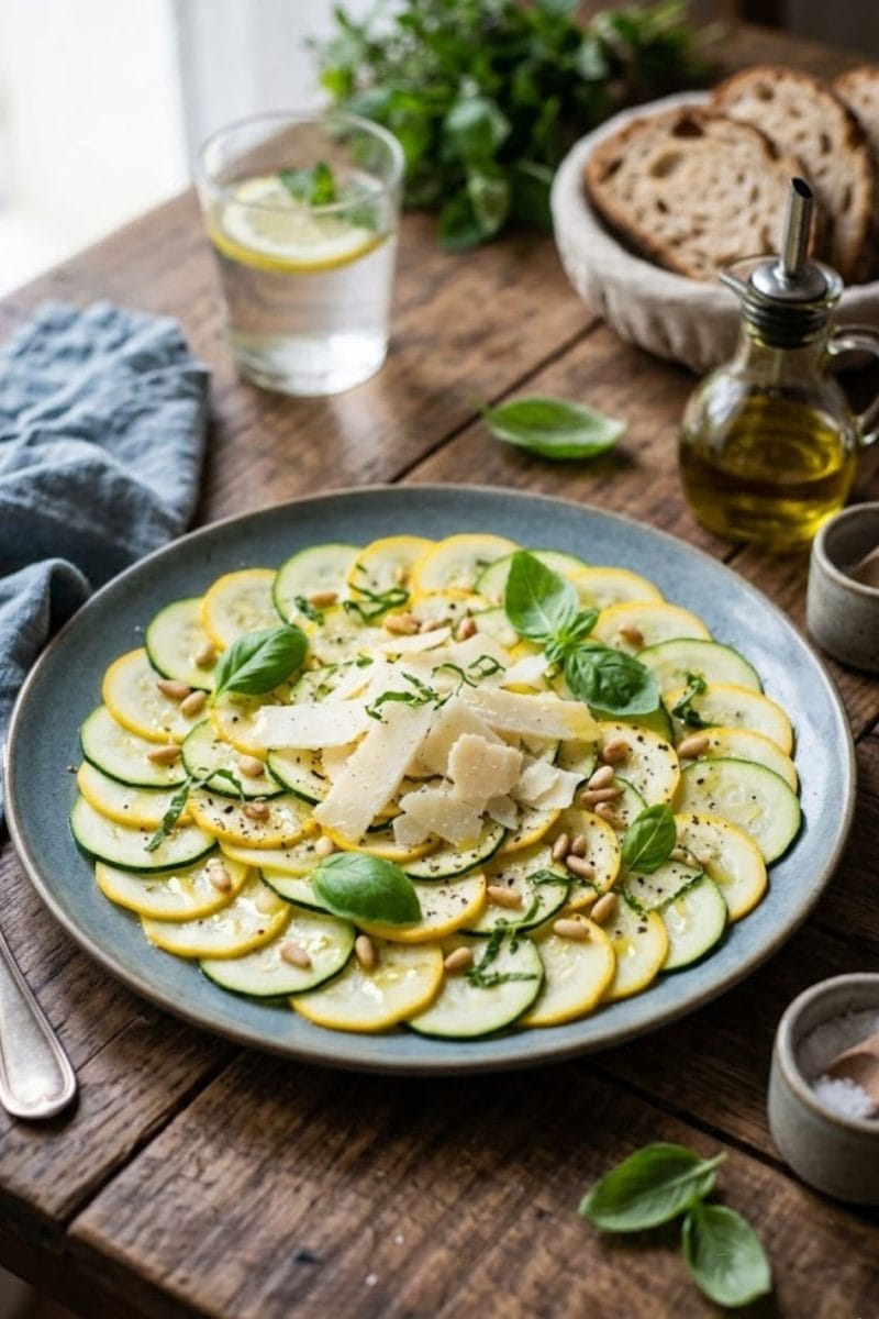 carpaccio de courgettes au parmesan