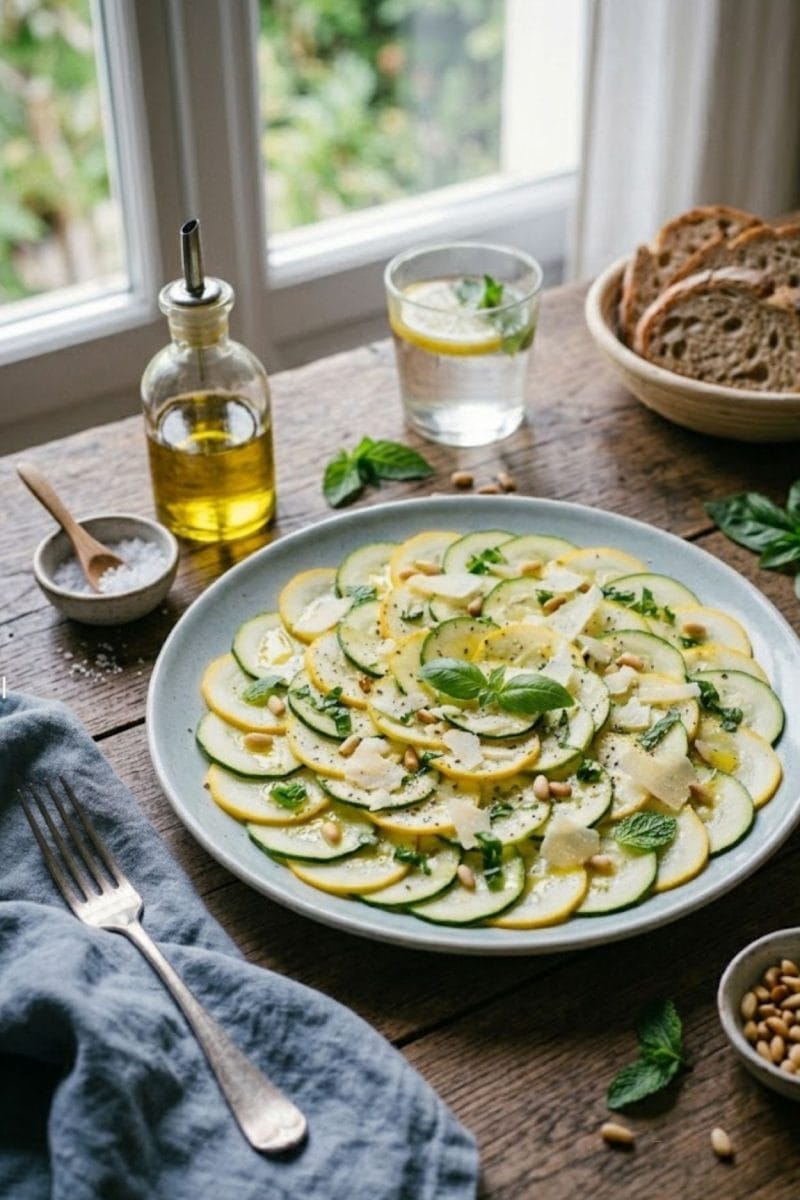 carpaccio de courgettes au parmesan