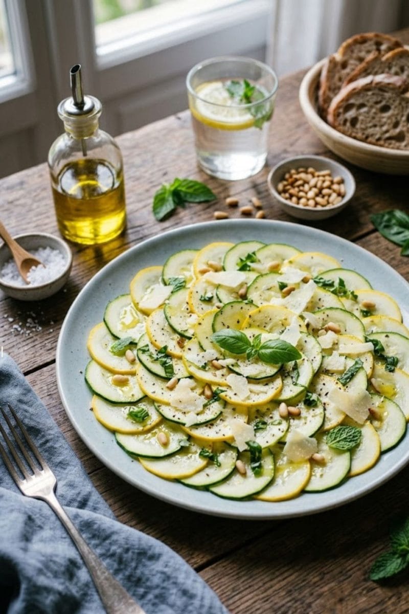 carpaccio de courgettes au parmesan