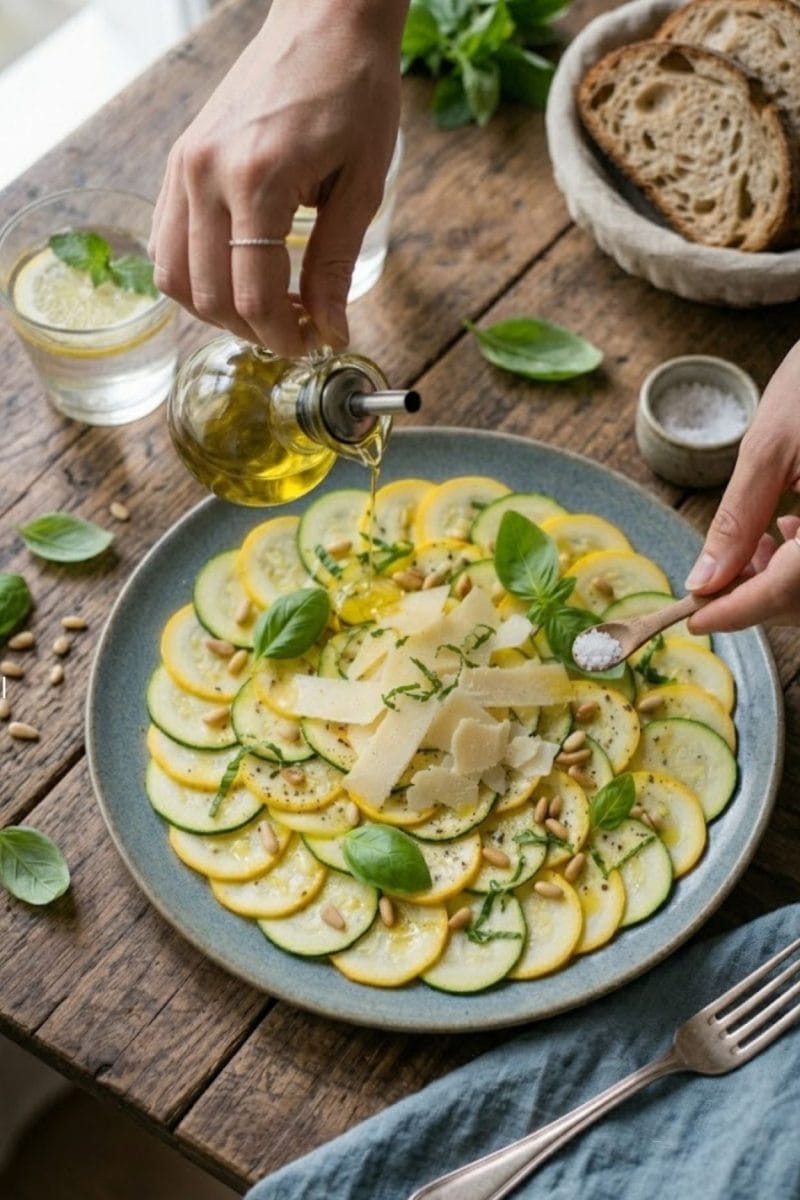 carpaccio de courgettes au parmesan