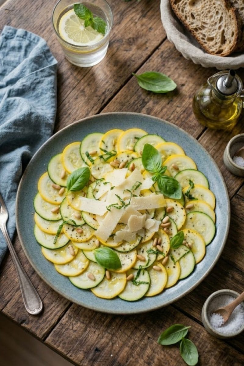 carpaccio de courgettes au parmesan
