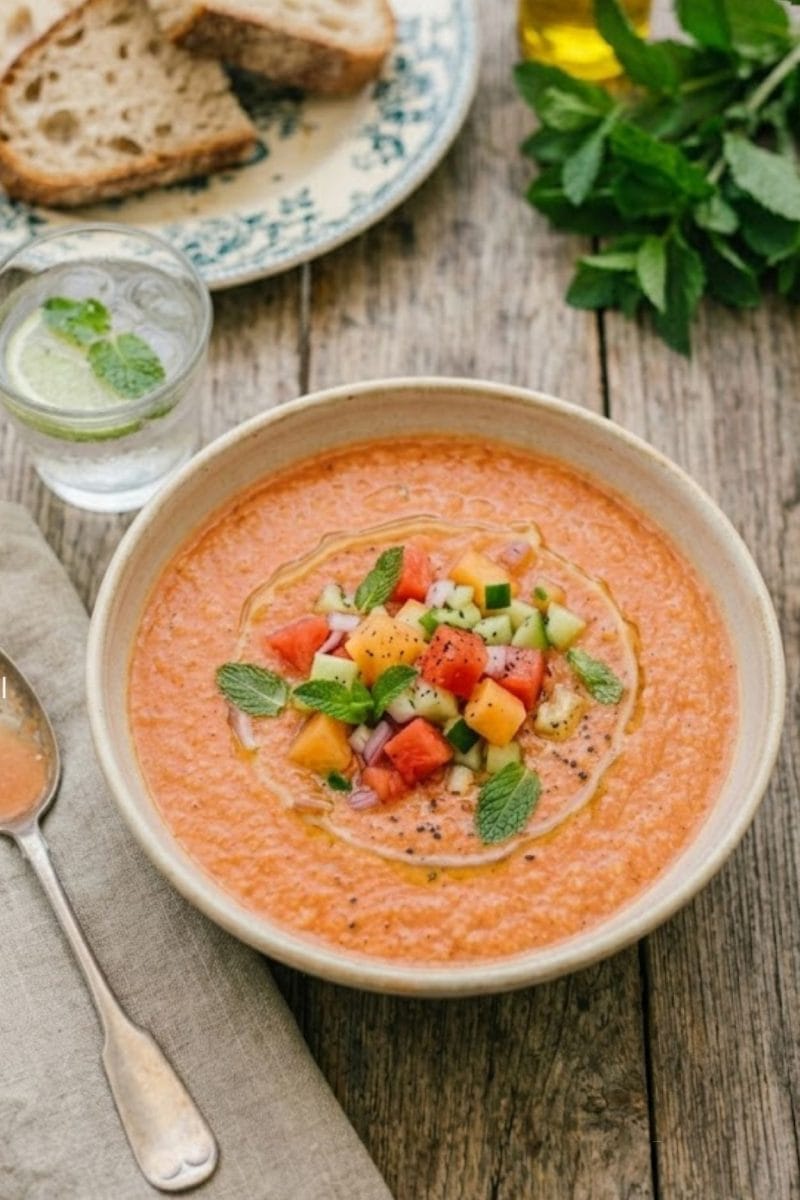 gaspacho de melon et pastèque