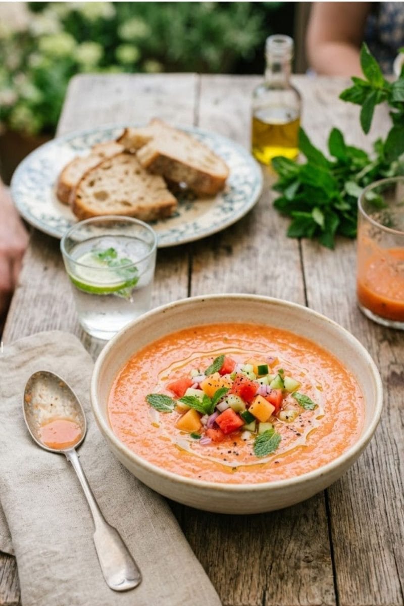 Gaspacho de melon & pastèque