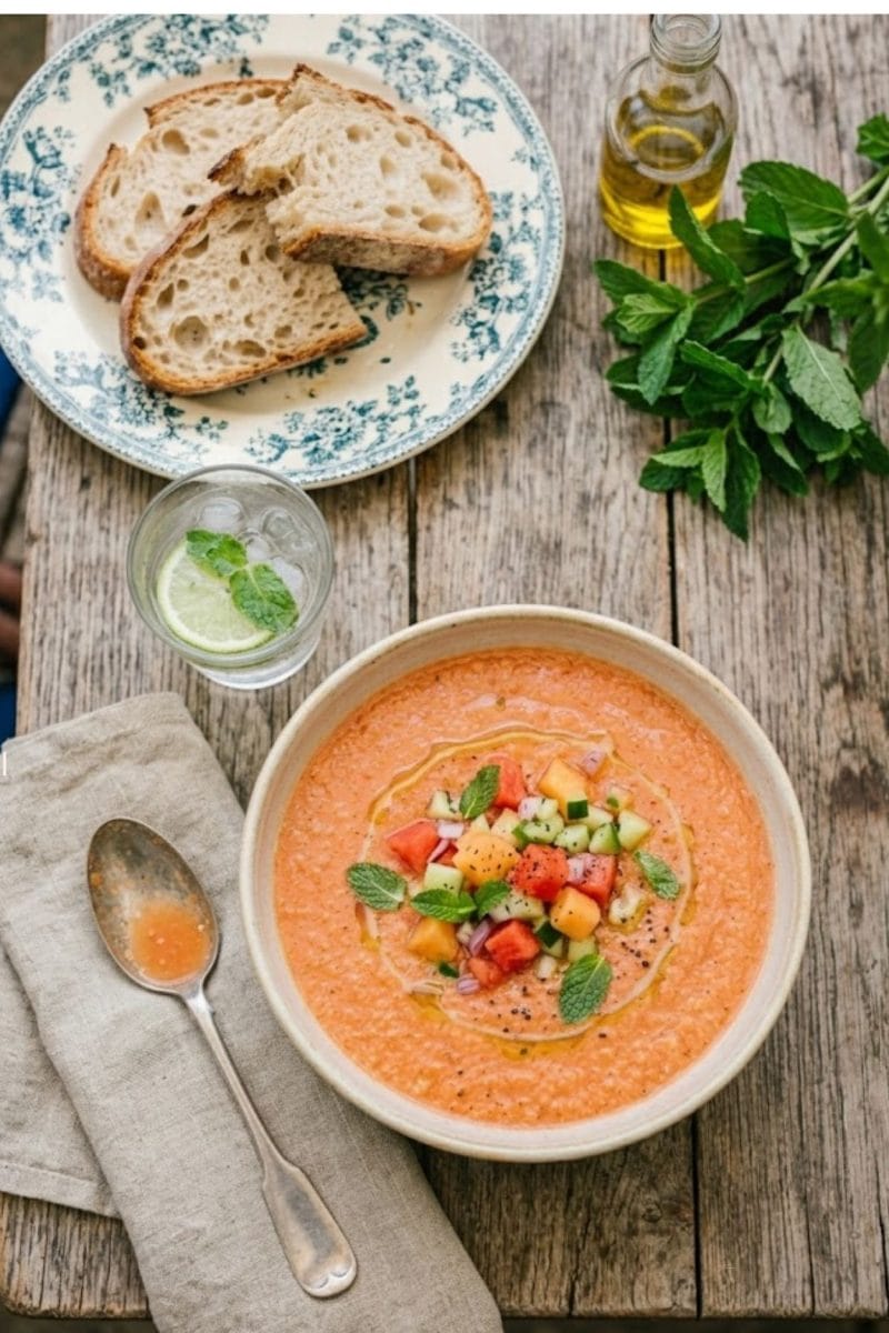 Gaspacho de melon & pastèque