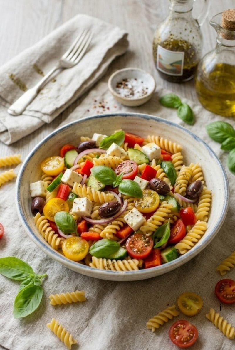 Salade de pâtes méditerranéenne salade de pâte méditérrannéenne
