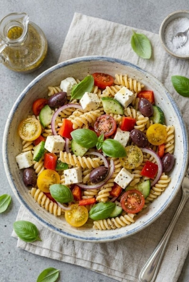 Salade de pâtes méditerranéenne salade de pâte méditérrannéenne