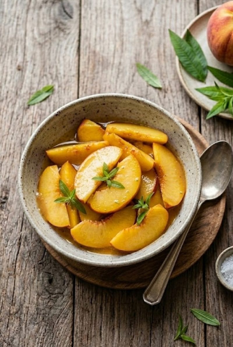 salade de pêches à la verveine salade de pêches à la verveine