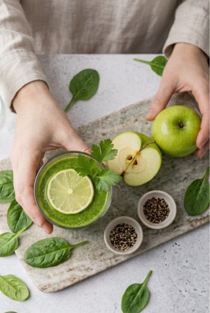 smoothie détox au concombre et épinards