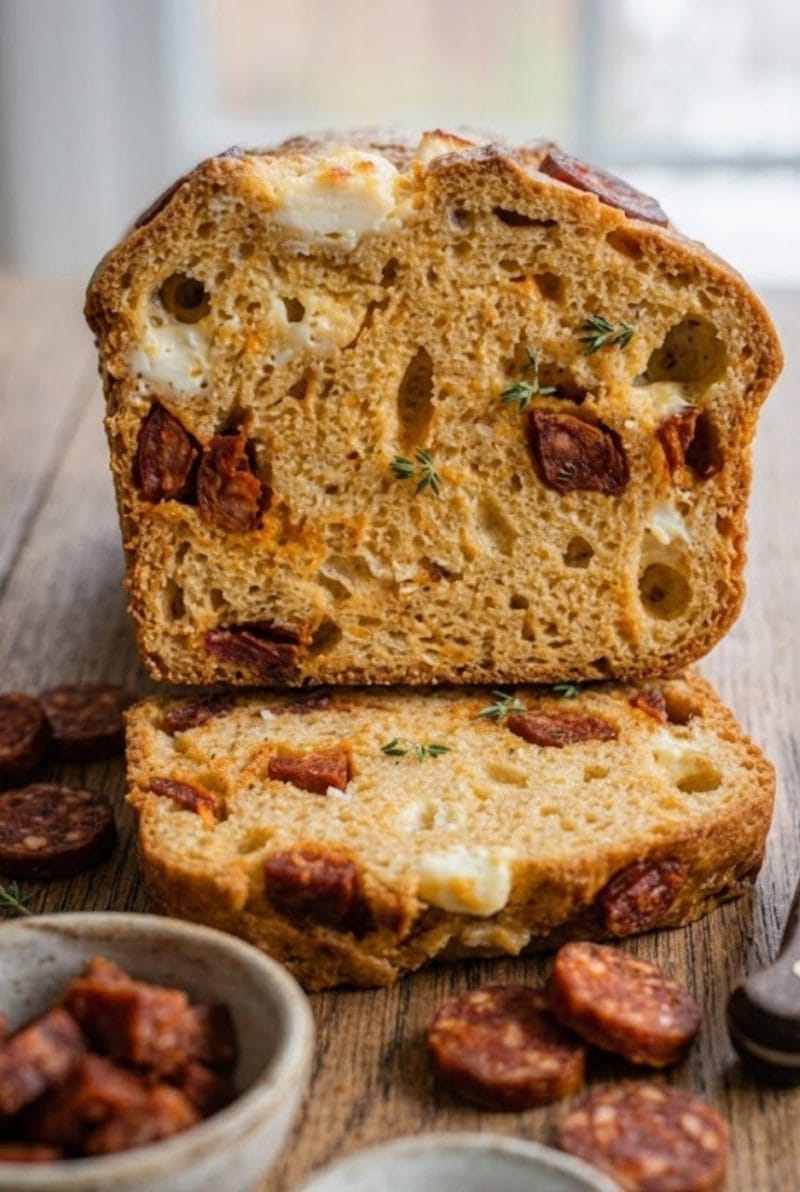 cake au chorizo et chèvre