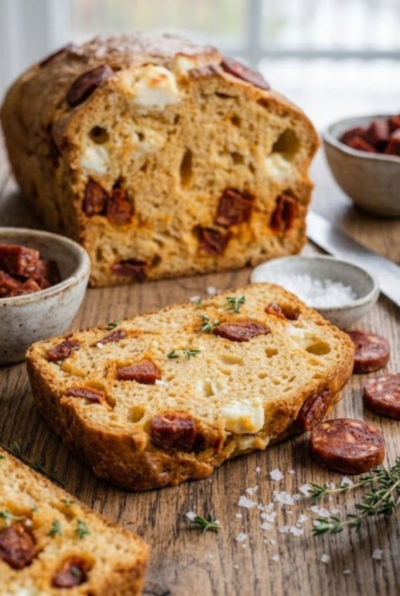 cake au chorizo et chèvre