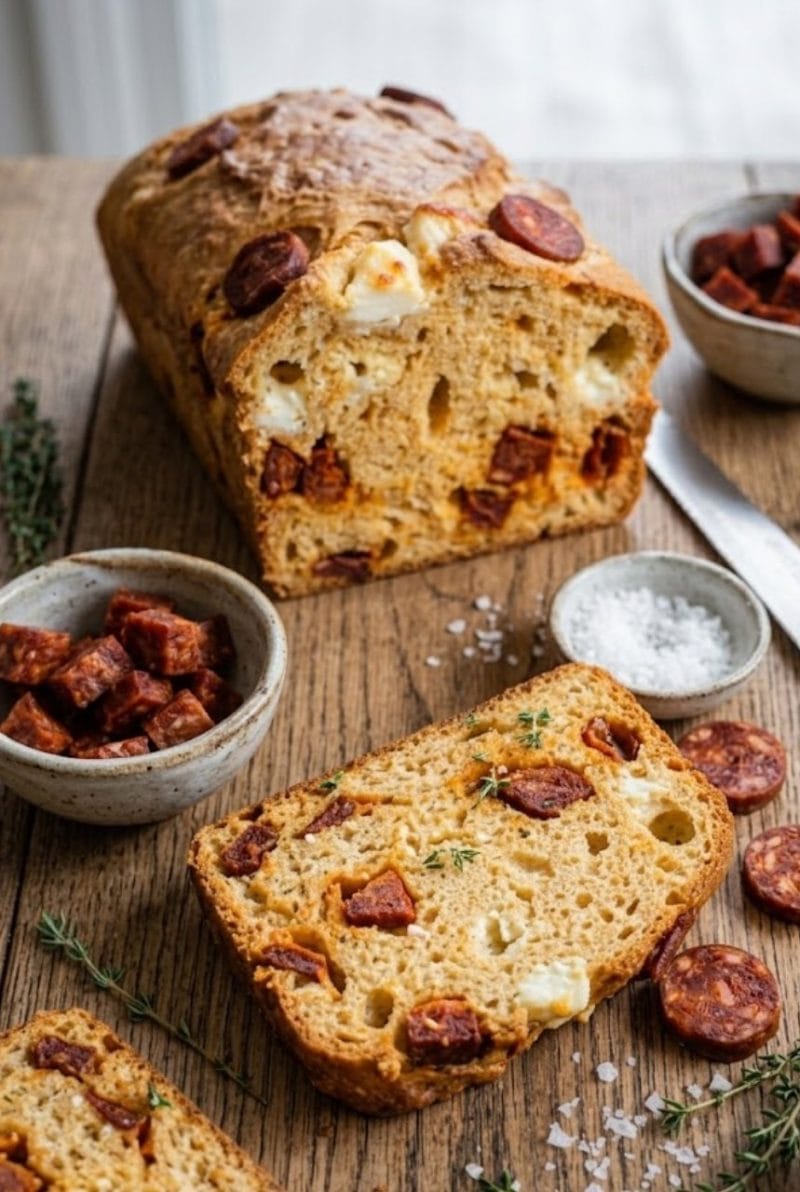 cake au chorizo et chèvre