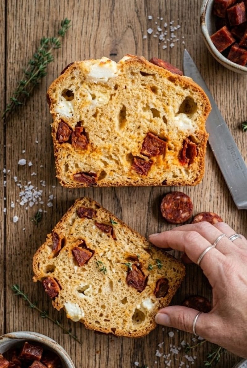 cake au chorizo et chèvre