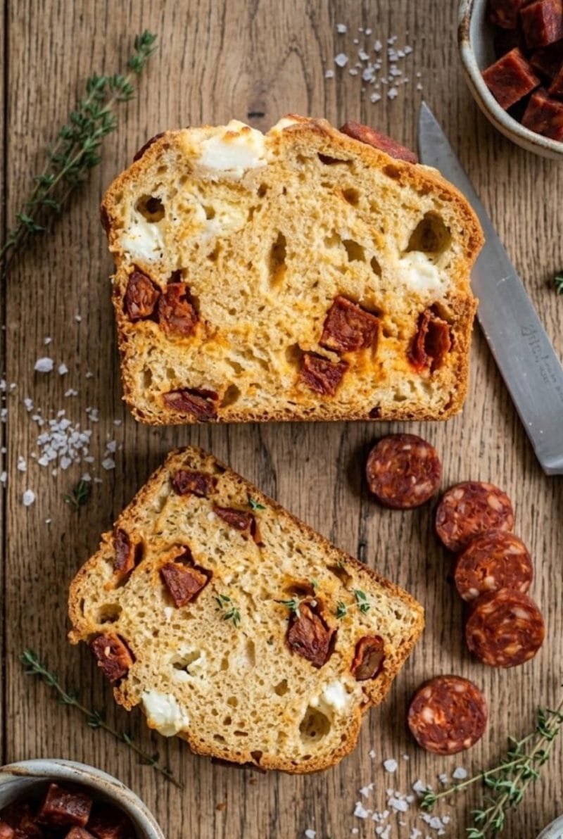 cake au chorizo et chèvre