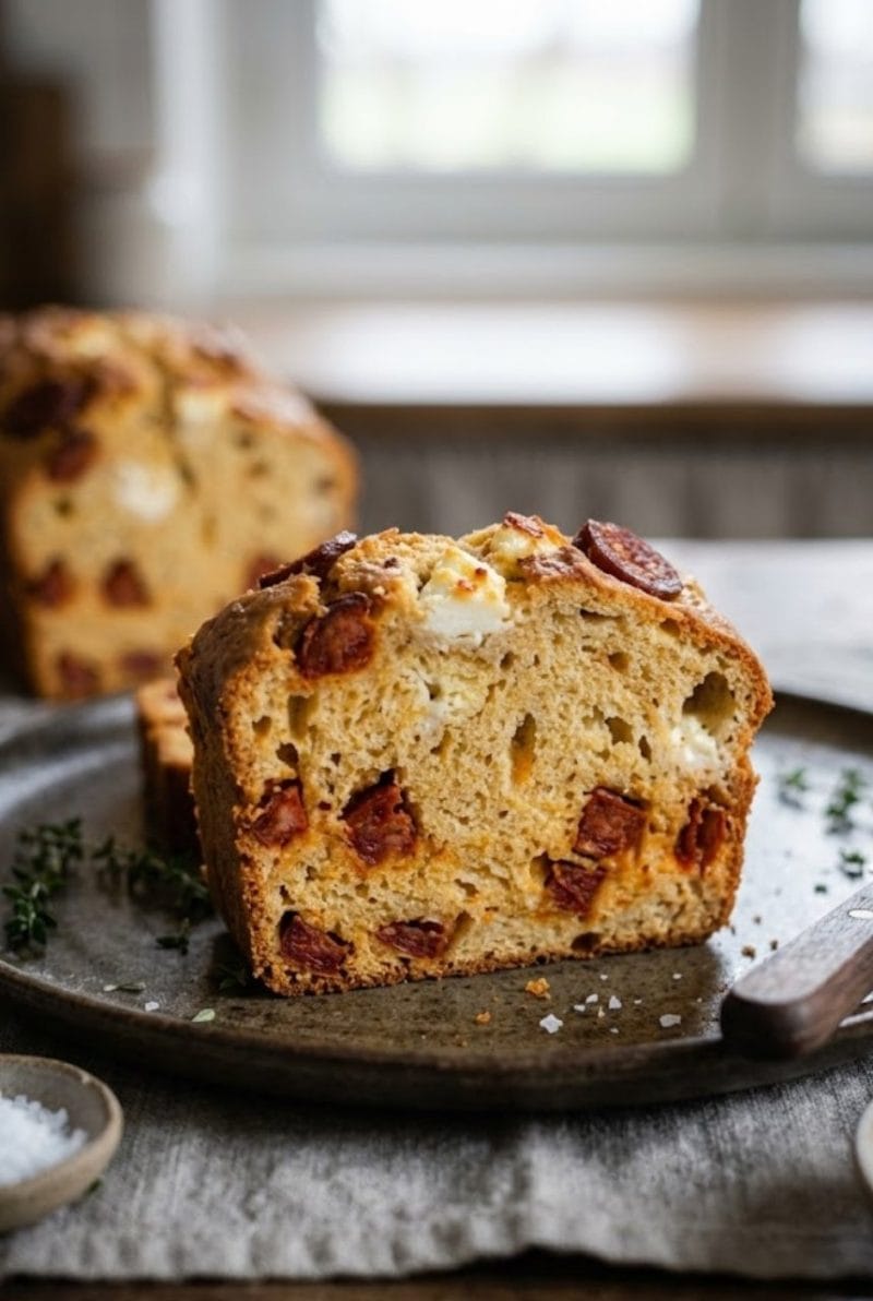 cake au chorizo et chèvre