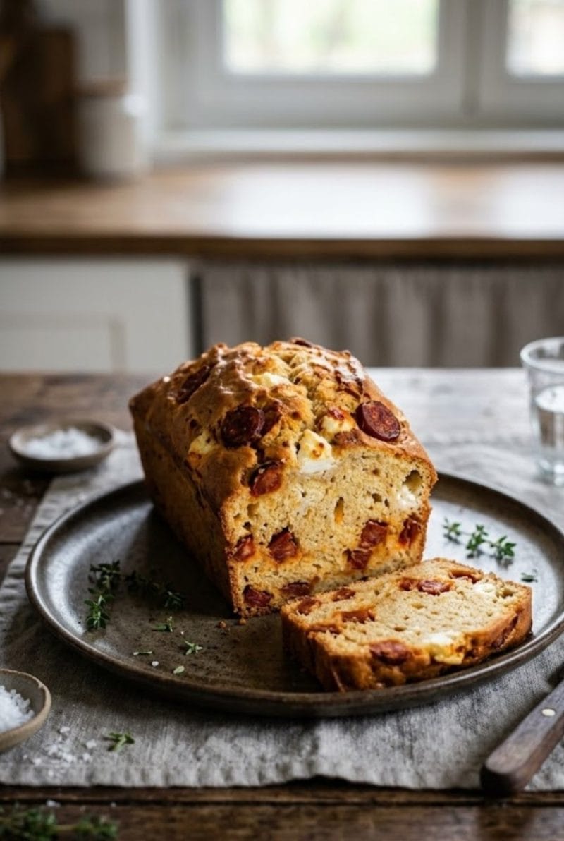 cake au chorizo et chèvre