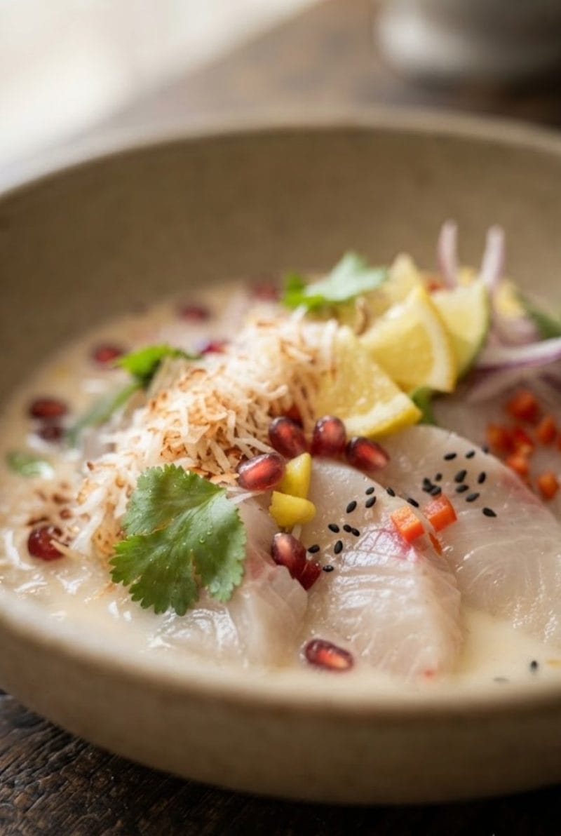 Ceviche de daurade au lait de coco et yuzu ceviche de daurade au lait de coco et yuzu