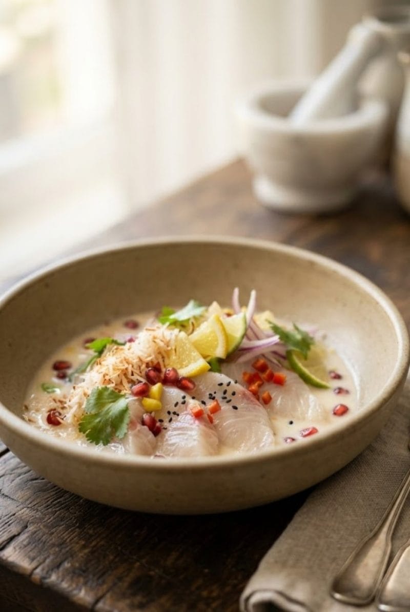 Ceviche de daurade au lait de coco et yuzu ceviche de daurade au lait de coco et yuzu