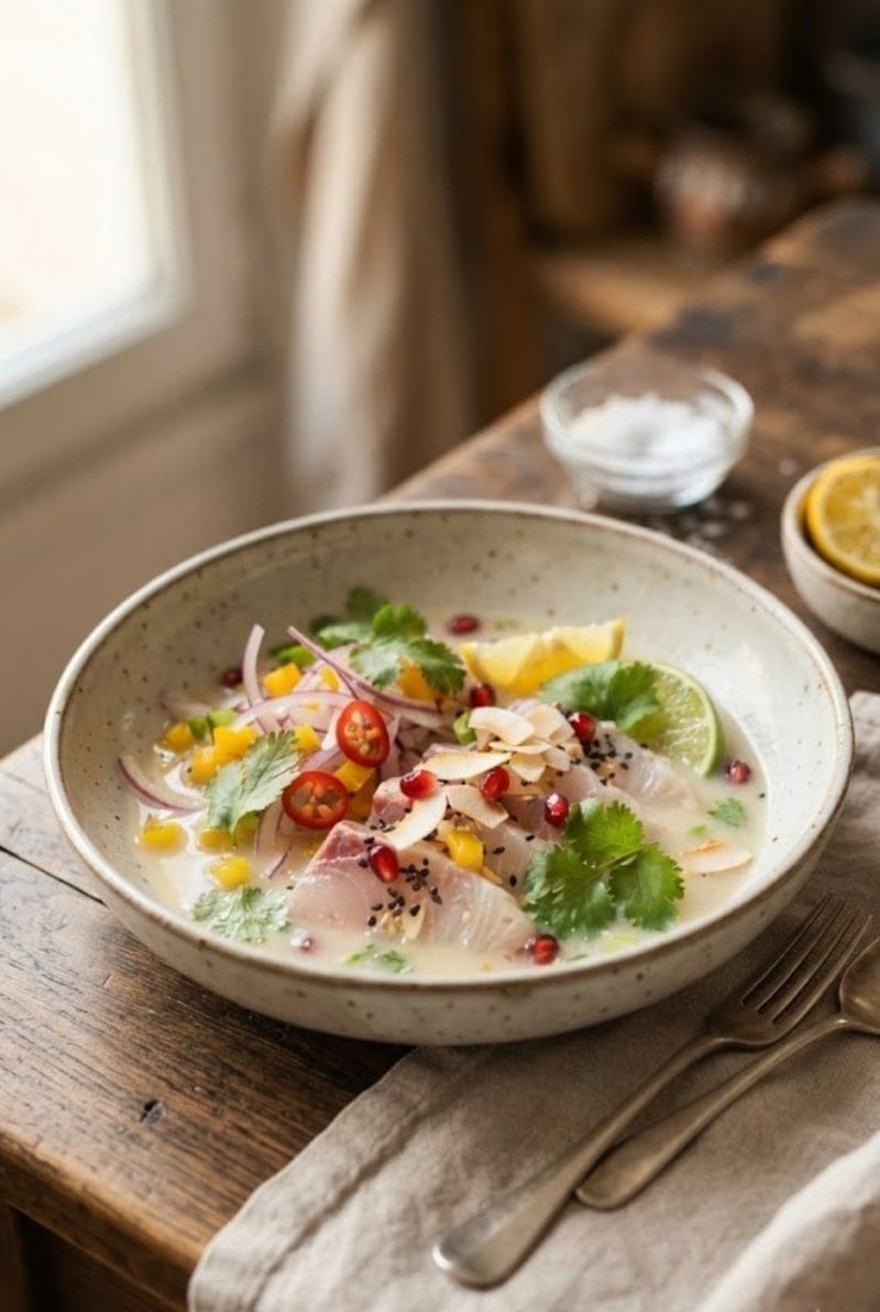 Ceviche de daurade au lait de coco et yuzu ceviche de daurade au lait de coco et yuzu